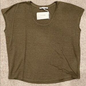 Women’s size medium Frame olive green short sleeve t-shirt.